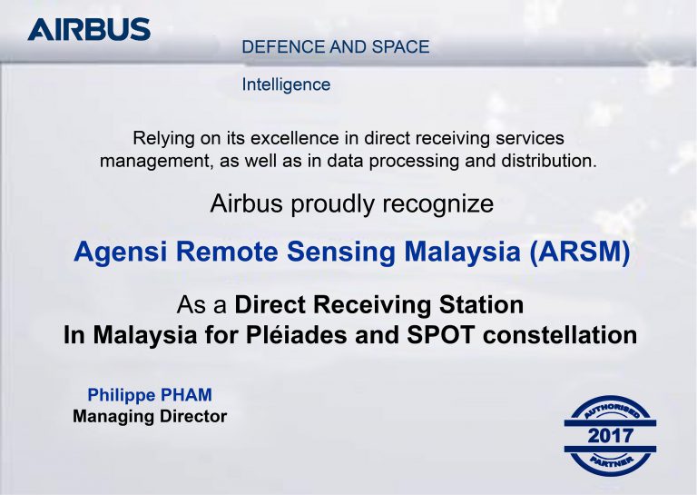 Sijil Direct Receiving Station (DRS) in Malaysia for Pleiades and SPOT constellation