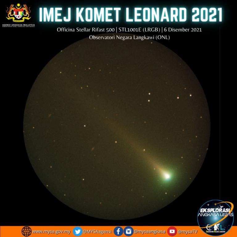 Imej Komet Leonard 2021