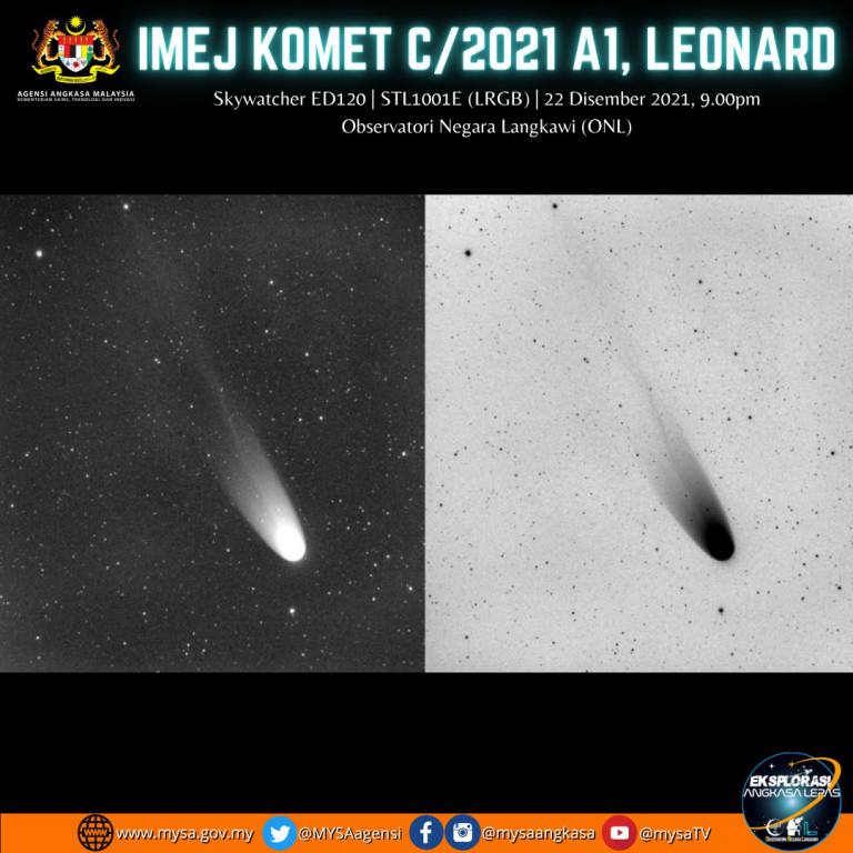 Imej Komet Leonard 2021