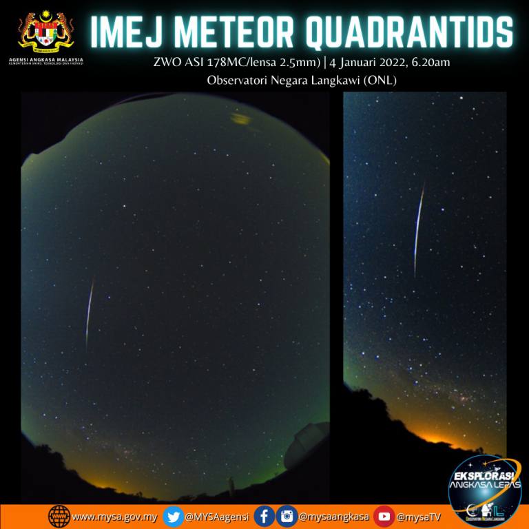 Imej Meteor Quadrantids 4 Jan 2022
