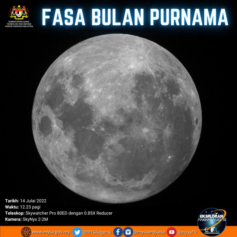 Fasa Bulan Purnama 14 Julai 2022