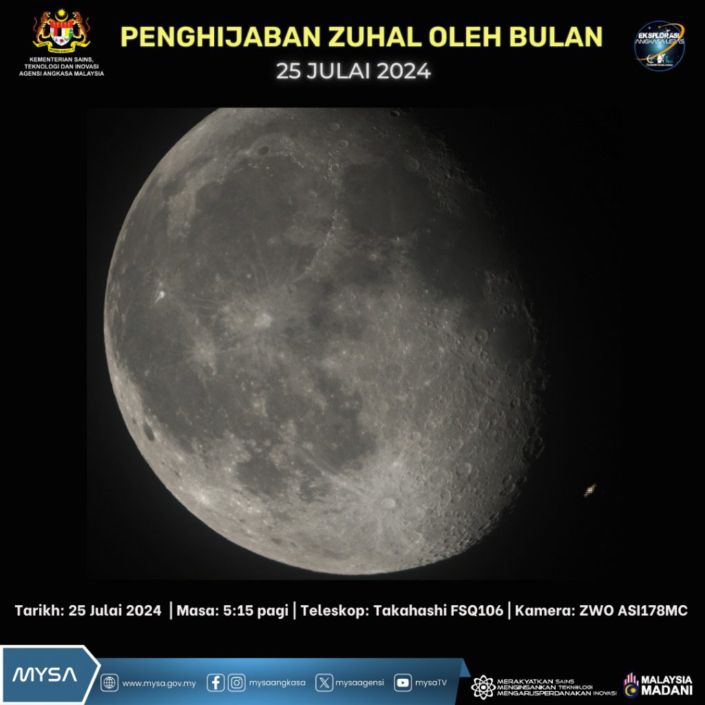 TM A Imej Penghijaban Zuhal oleh Bulan yang dirakam oleh ONL Pada 25 Julai 2024