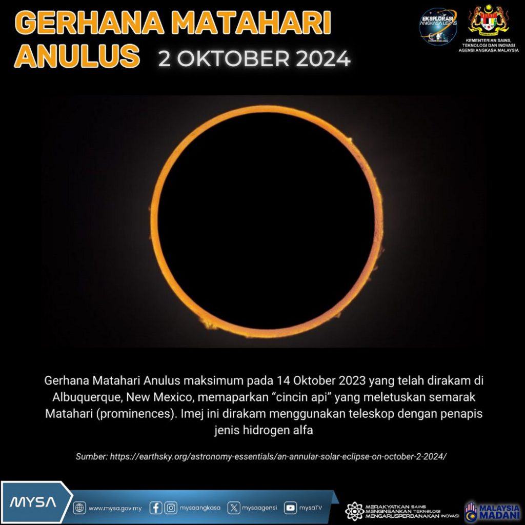 TM B FENOMENA GERHANA MATAHARI ANULUS PADA 2 OKTOBER 2024
