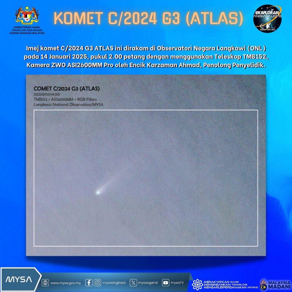 TM IMEJ KOMET C/2024 G3 (ATLAS) PADA 14 JANUARI 2025