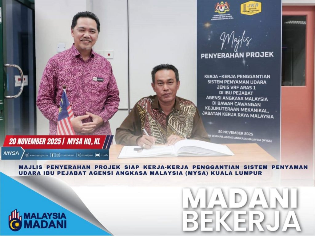 MAJLIS PENYERAHAN PROJEK SIAP KERJA-KERJA PENGGANTIAN SISTEM PENYAMAN UDARA DI MYSA PADA 20 NOVEMBER 2025