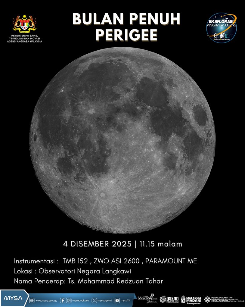 BULAN PENUH PERIGEE PADA 4 DISEMBER 2025