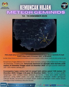 KEMUNCAK HUJAN METEOR GEMINIDS 14 - 15 DISEMBER 2025