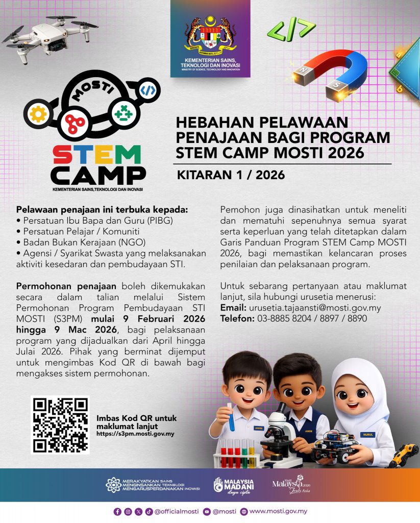 Muat Hebahan STEM Camp MOSTI 2026 dalam pengumuman