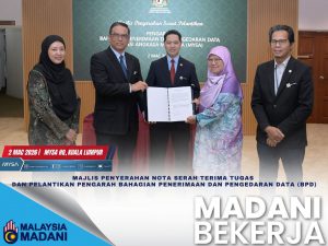 MAJLIS PENYERAHAN NOTA SERAH TERIMA TUGAS DAN PELANTIKAN PENGARAH BAHAGIAN PENERIMAAN DAN PENGEDARAN DATA (BPD) PADA 2 MAC 2026
