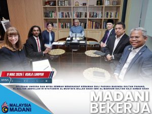 DELEGASI UNOOSA DAN MYSA SEMBAH MENGHADAP KEBAWAH DULI PADUKA BAGINDA SULTAN PAHANG AL-SULTAN ABDULLAH RI'AYATUDDIN AL-MUSTAFA BILLAH SHAH IBNI AL-MARHUM SULTAN HAJI AHMAD SHAH