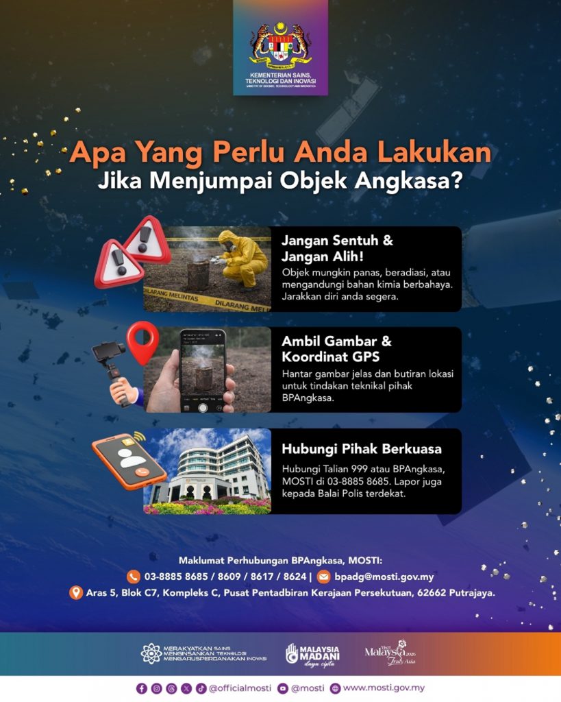 APA YANG PERLU ANDA LAKUKAN JIKA MENJUMPAI OBJEK ANGKASA?