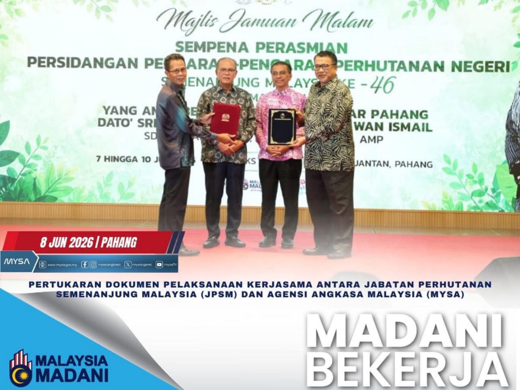 PERTUKARAN DOKUMEN PELAKSANAAN KERJASAMA ANTARA JABATAN PERHUTANAN SEMENANJUNG MALAYSIA (JPSM) DAN MYSA PADA 8 JUN 2026