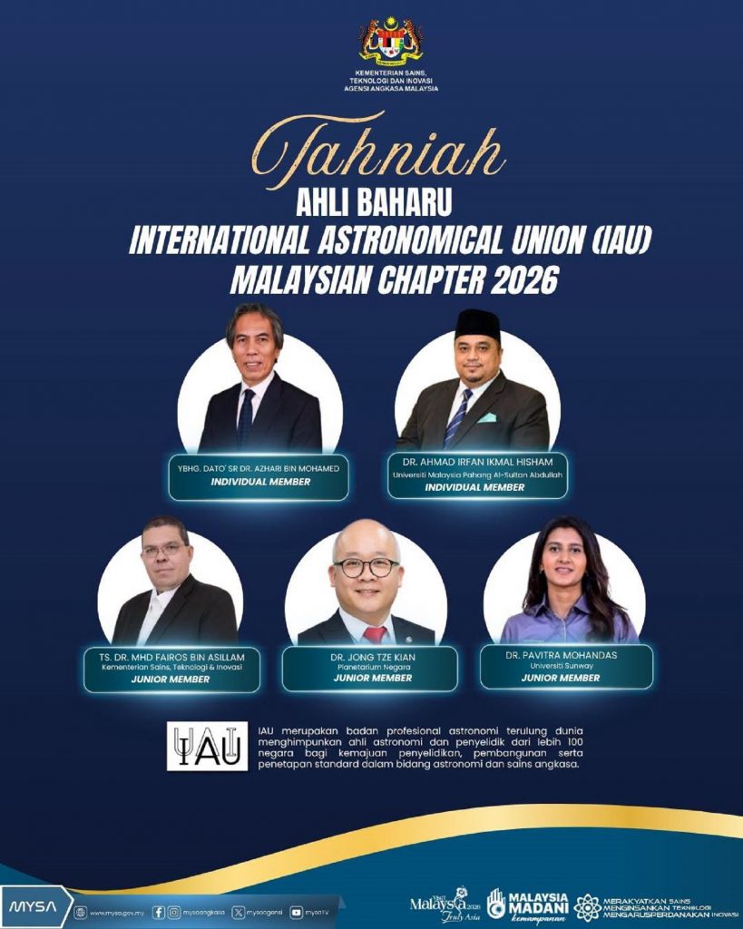 TAHNIAH AHLI BAHARU INTERNATIONAL ASTRONOMICAL UNION (IAU) MALAYSIAN CHAPTER 2026