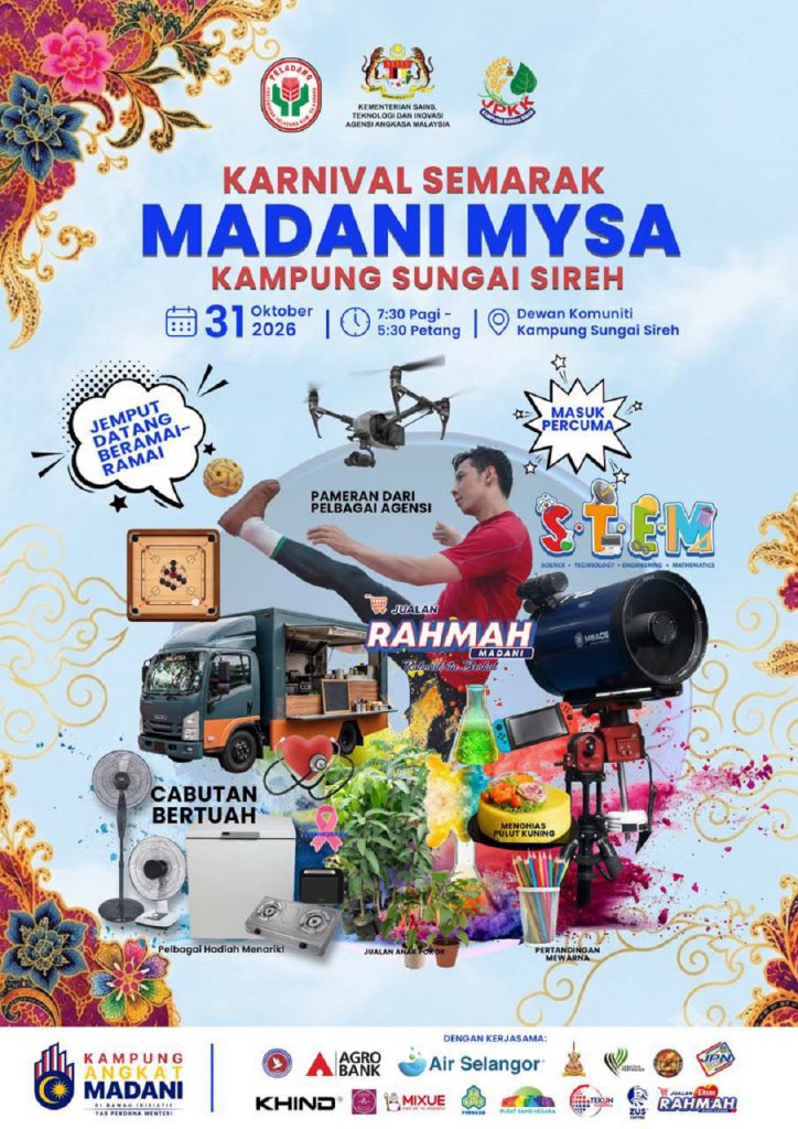 KARNIVAL SEMARAK MADANI MYSA KAMPUNG SUNGAI SIREH PADA 31 OKTOBER 2026