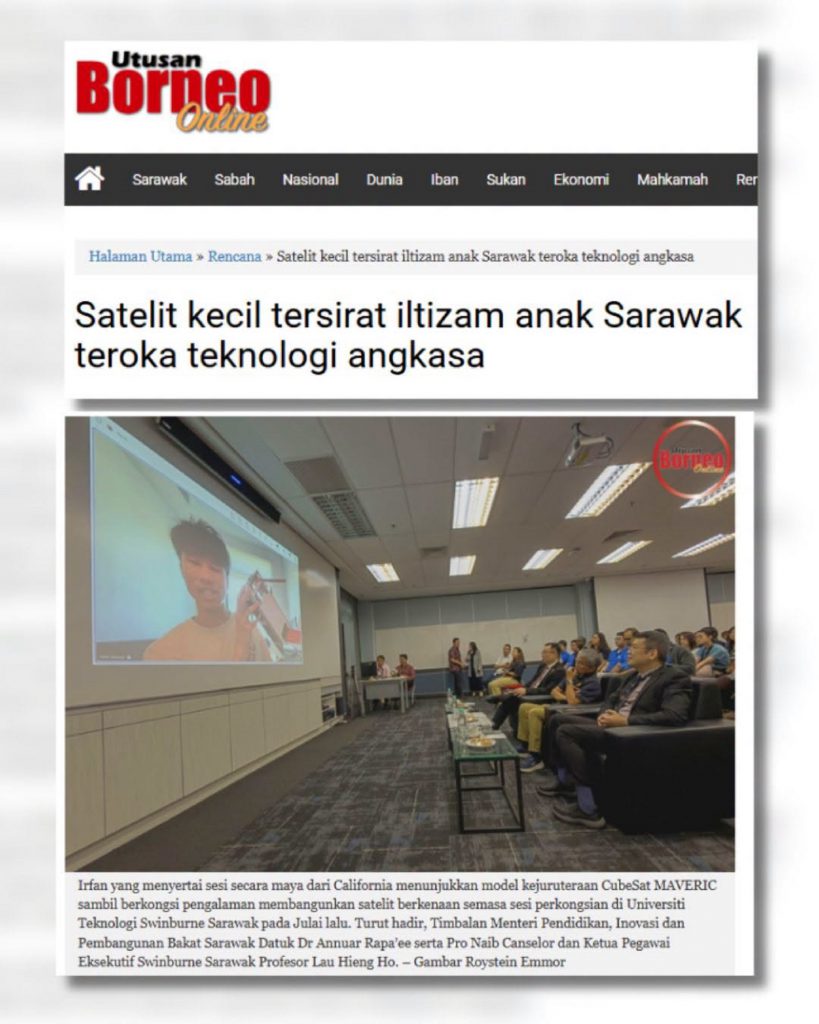 SATELIT KECIL TERSIRAT ILTIZAM ANAK SARAWAK TEROKA TEKNOLOGI ANGKASA - UTUSAN BORNEO (SARAWAK), 28 OKTOBER 2026